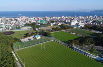 ラグビーワールドカップ　別府キャンプ地グラウンド整備状況写真撮影